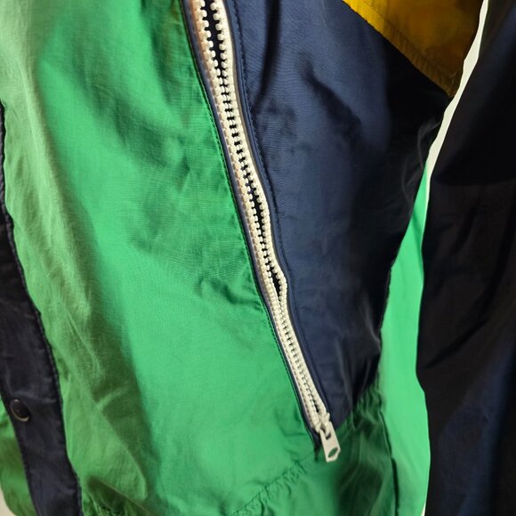 Abercrombie & Fitch Jacket Mens Medium Green Yellow Windbreaker Color Block 90s - Picture 5 of 10